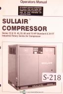 Sullair 12, 16, 40, 50, 60, 75 HP, 24KT, Screw Air Compressor Operator Manual